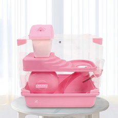 딩동펫 2층 대형 햄스터 하우스, 핑크, 1개