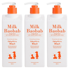 밀크바오밥 베이비 앤 키즈 바디 워시, 500ml, 3개