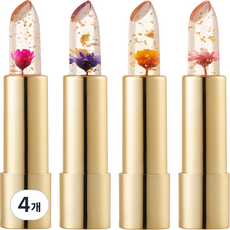 Kailijumei 花朵唇膏4件組, 果粒橙 + 夢幻紫 + 芭比粉 + 火焰紅, 4個