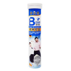 heilusan 好立善 超級B群發泡錠 柑橘葡萄柚口味, 20錠, 1瓶