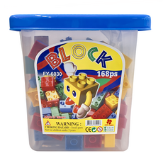 益智積木玩具 Set 168pcs, 多色, 1桶