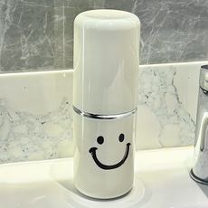 더자카 스마일 휴대용 칫솔 케이스, 화이트, 1개