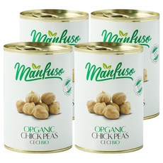 멘푸소 유기농 병아리콩 통조림, 400g, 4개
