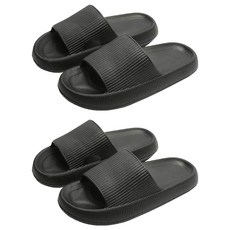 居家 彈力室內拖鞋 (40-41) 1組, 黑色, 2雙