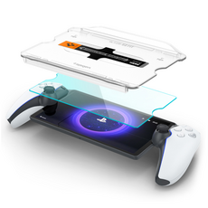 Spigen PlayStation PS5 PS Portal LCD 保護膜強化玻璃 tREZ Fit, 1個, 混色, AGL07183
