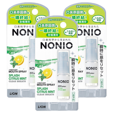 LION 獅王 NONIO 台灣公司貨 終結口氣淨涼噴劑 澄橘薄荷, 5ml, 3瓶