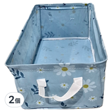 可折疊鋼架收納盒 26L, 小花藍, 2個