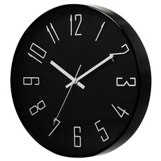 바이아 포인트라인 무소음 벽시계 30cm, 블랙