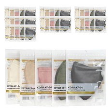 키리아마스크 황사 방역 마스크 슬림대형 KF94, 아이보리 + 베이지 + 로즈골드 + 카키 + 다크그레이, 40개, 10개입