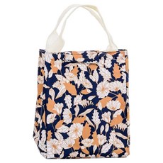 E.City 北歐風印花圖案保溫保冷便當袋 外層防潑水牛津帆布, 20 x 17 x 23.5cm, 1個, 繽紛秋色