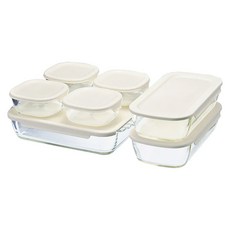 HARIO 好璃奧 耐熱玻璃料理盒7件組, 7 個容器 + 7 個蓋子, 1組