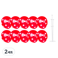 파티쇼 풍선꽂이장식세트 70cm, 도트레드, 2세트