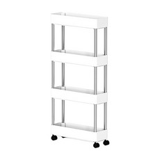 SUNEWZ 移動式縫隙置物架收納櫃 M(38 x 12.5 x 86cm) 4層, 1個, 白色