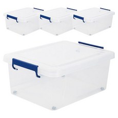 라이피스트 클라스 리빙박스, 투명 + 블루 + 블랙, 40L, 4개