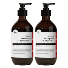 Su organic All In One香氛保濕洗髮沐浴露 10 Fruit Shower, 1L, 2個