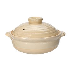 利行 萬古燒8號砂鍋 日本製 2-3人用 白釉, 29.5cm, 1個