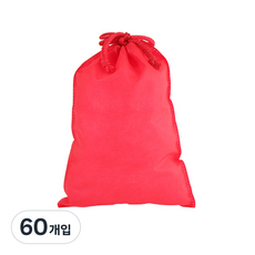 봄91 끈조리개 부직포백 20 x 28 cm, 레드, 60개입