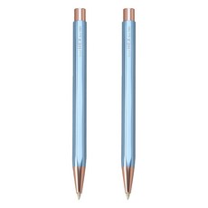 IWI 蒙恬 TOOLHEX 鋁合金中性筆, 鏡面炫彩, 六角形筆身, 2支, 純淨藍