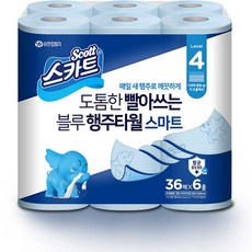 Scott 乾濕兩用拋棄式抹布 藍色厚款, 36張, 6捲
