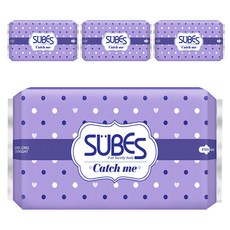 슈베스 캐치미 슬림 생리대, 오버나이트 이상, 6개입, 4개