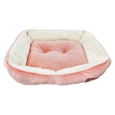 DF經典款方型寵物睡床 S 柔軟舒適、防滑穩固, 戀愛粉, 1入