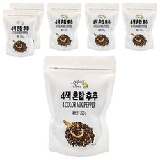 天然香料 4 色綜合胡椒補充裝, 200g, 6個