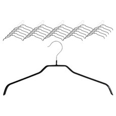 防滑塗層襯衫夾克上衣衣架, 黑色, 30個