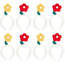 PARTYSHOW 小花造型派對髮箍 2款, 黃色, 紅色, 4套