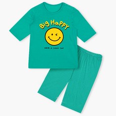 Uni FRIend 童款眨眼微笑圖案7分袖上衣長褲組