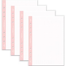 second mansion 6孔筆記紙補充包 1號 粉紅色 4入, 64張