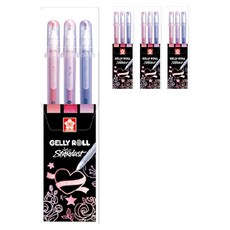 GELLY ROLL 3色原子筆套組 1.0mm, 紅寶石紅 + 珍珠粉 + 紫水晶紫, 4套