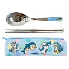 Dung Jin 敦景 貓福珊迪 潛水布不鏽鋼餐具組-鯊魚, 1入