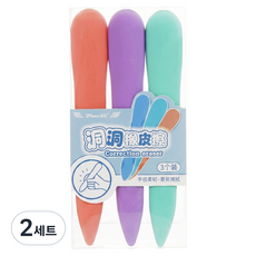 Mood Work 鉛筆型橡皮擦 學生文具 3件組, 隨機出貨, 2套