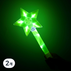 파티짱 LED 별봉 응원봉 야광 콘서트 응원 용품 도구, 그린, 2개 그린, 2개
