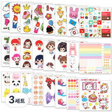 2Youngdesign 裝飾貼紙 24款套組, 混合顏色, 3套