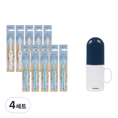 노르디코 유아용 킨더 칫솔 10p + 양치컵 세트, 4세트, 여름이야기(칫솔), 네이비(컵)