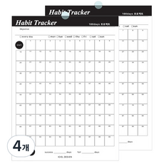아이씨엘디자인 habit tracker 100days 목표달성 플래너 7매, 혼합색상, 4개