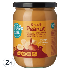 테라사나 유기농 땅콩버터 스무스, 500g, 2개
