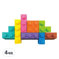 하쿠요카 블록 크레용 트리케라톱스 세트, 4세트, 8색