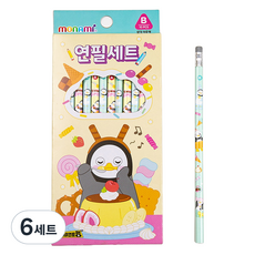 모나미 펭수 삼각지우개연필 B 10본입, 6개
