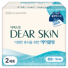 DEAR SKIN 涼感蝶翼衛生棉, 2套, 中型, 16入