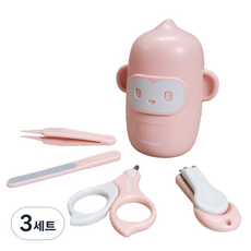 베베솜 신생아 손톱깎이 4종세트, 3세트, 핑크