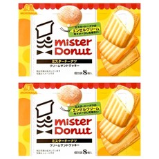 MORINAGA 森永 Mister Donut 甜甜圈奶油夾心餅 8個入, 92.8g, 2盒
