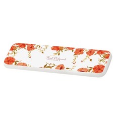 收納王妃 插畫系列 珪藻土洗漱墊 24 x 8 x 0.9cm, 紅花環繞, 3個