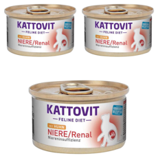 KATTOVIT 腎臟保健 罐頭飼料, 雞肉, 85g, 3罐