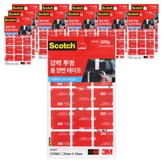 3M Scotch 3M 強力透明泡棉雙面膠帶 325CT 25 x 25mm 12p, 12個