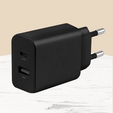 모잇 25W PD 3.0 PPS GaN 2 2포트 초고속충전기, 블랙, 1개
