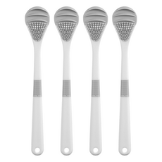 RETRO BUBBLE Premium 3合1按摩清潔舌苔刷 附無痕掛架 雪花白, 4個, 20g