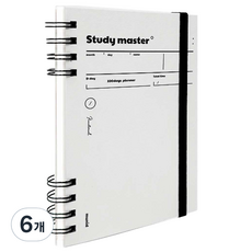 MUNID 左翻100天學習計畫本 帶型, 6個, 白色