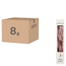 RAINBOW CANDLE 金屬彩色曲線生日蛋糕蠟燭 6支裝, 無香味, 8盒, 25g